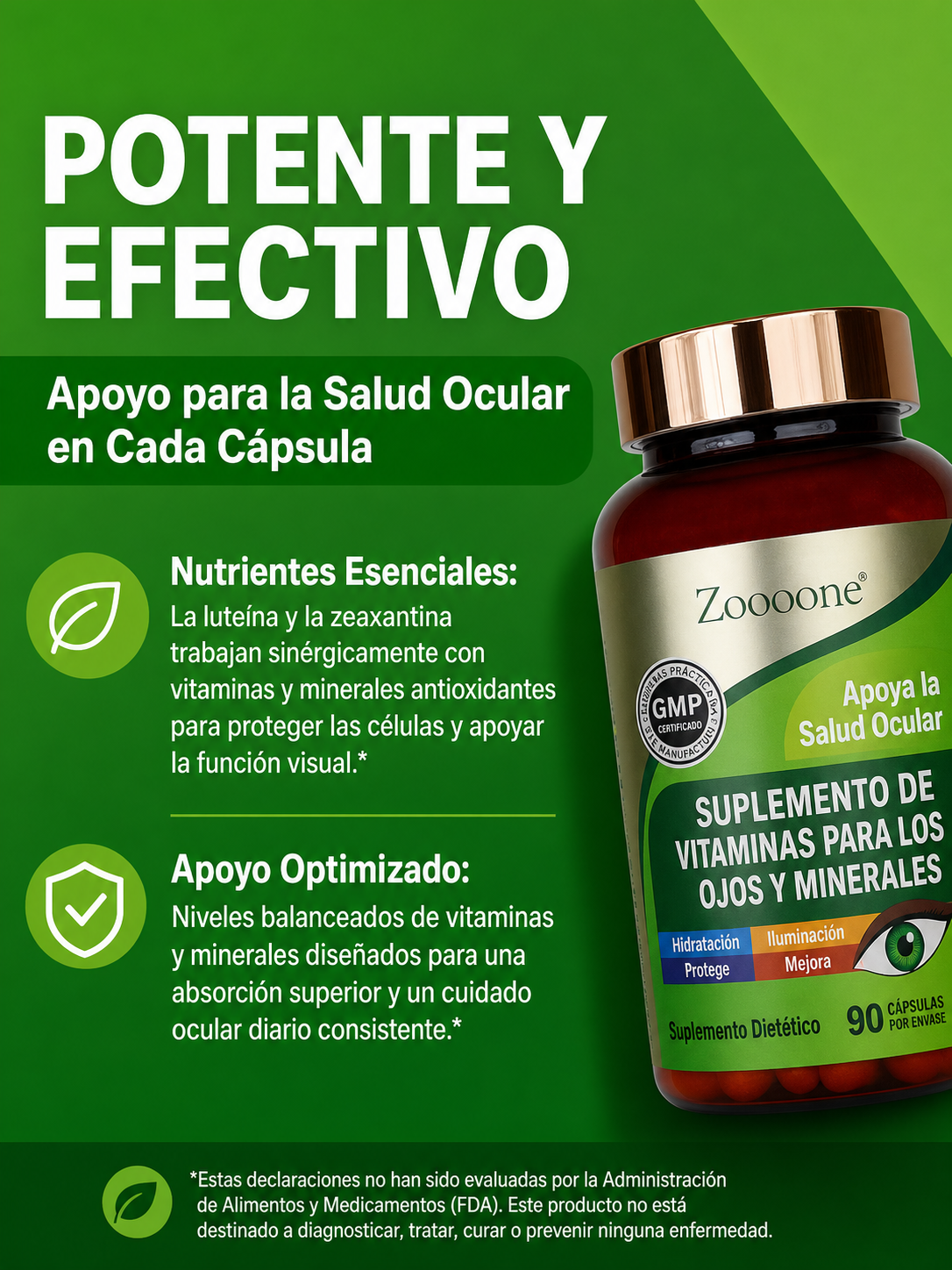 Zooone ® Nutrición ocular diaria para ver nítido y sin cansancio - 100% Natural - 2X1 -