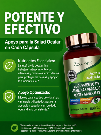 Zooone ® Nutrición ocular diaria para ver nítido y sin cansancio - 100% Natural - 2X1 -