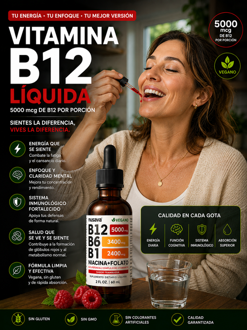 Vitamina B12 en Gotas — Energía Real desde el Primer Mes