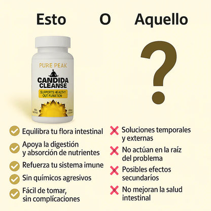 🍃CANDIDA CLEANSE 1000MG 60 CAPS🍃 El Detox Natural que Elimina Hinchazón, Fatiga y Gases💨